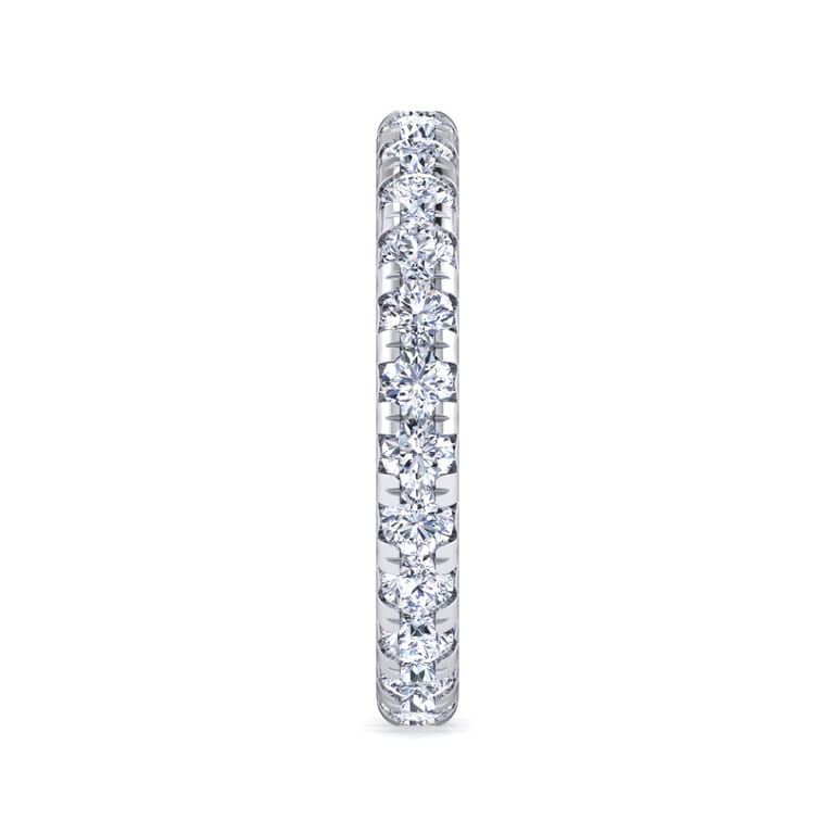 Eternity Band Wedding Ring in 14k White Gold with Round Natural Diamond at Gabriel & Co. - Shot 4