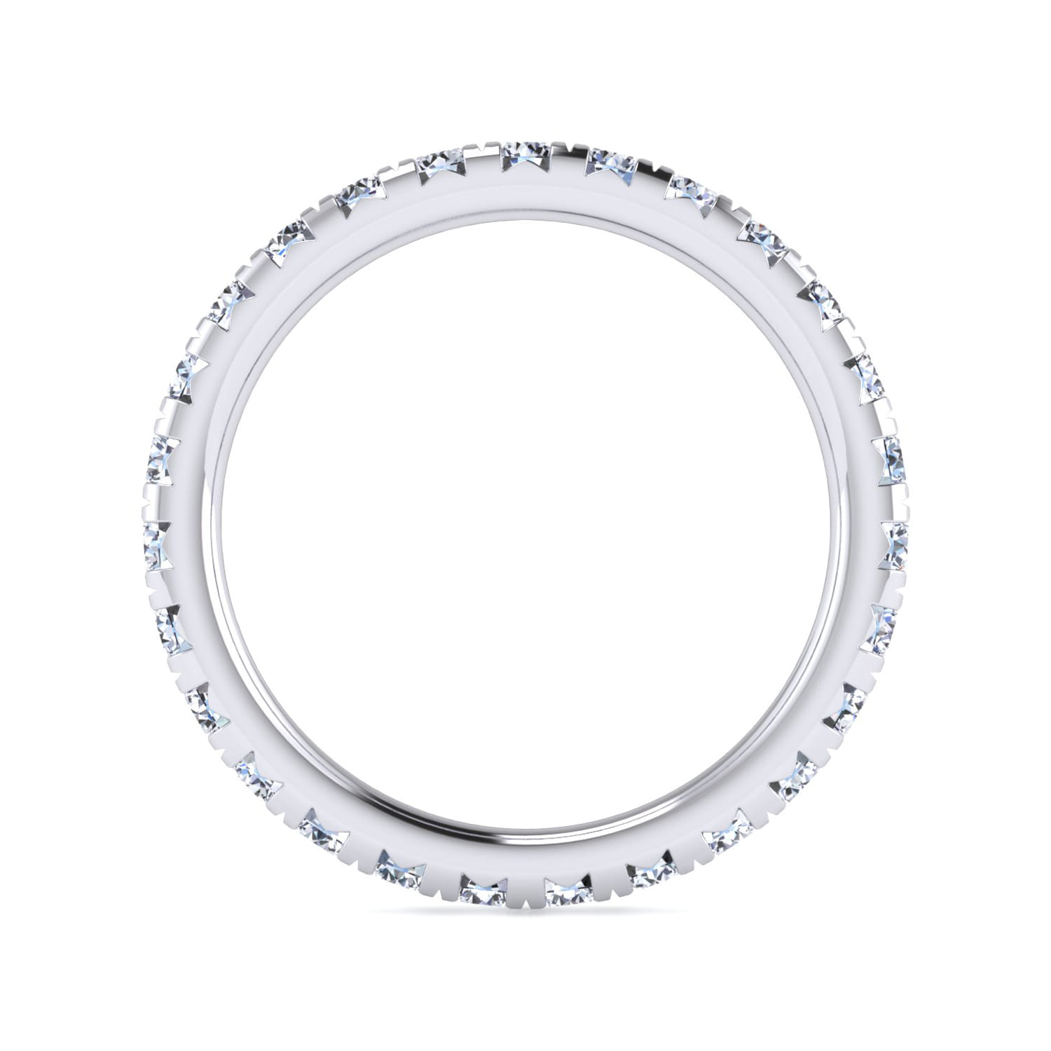 Eternity Band Wedding Ring in 14k White Gold with Round Natural Diamond at Gabriel & Co. - Shot 2