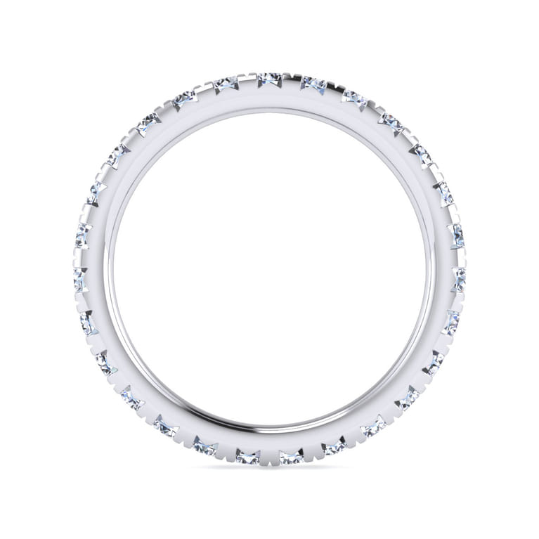 Eternity Band Wedding Ring in 14k White Gold with Round Natural Diamond at Gabriel & Co. - Shot 2