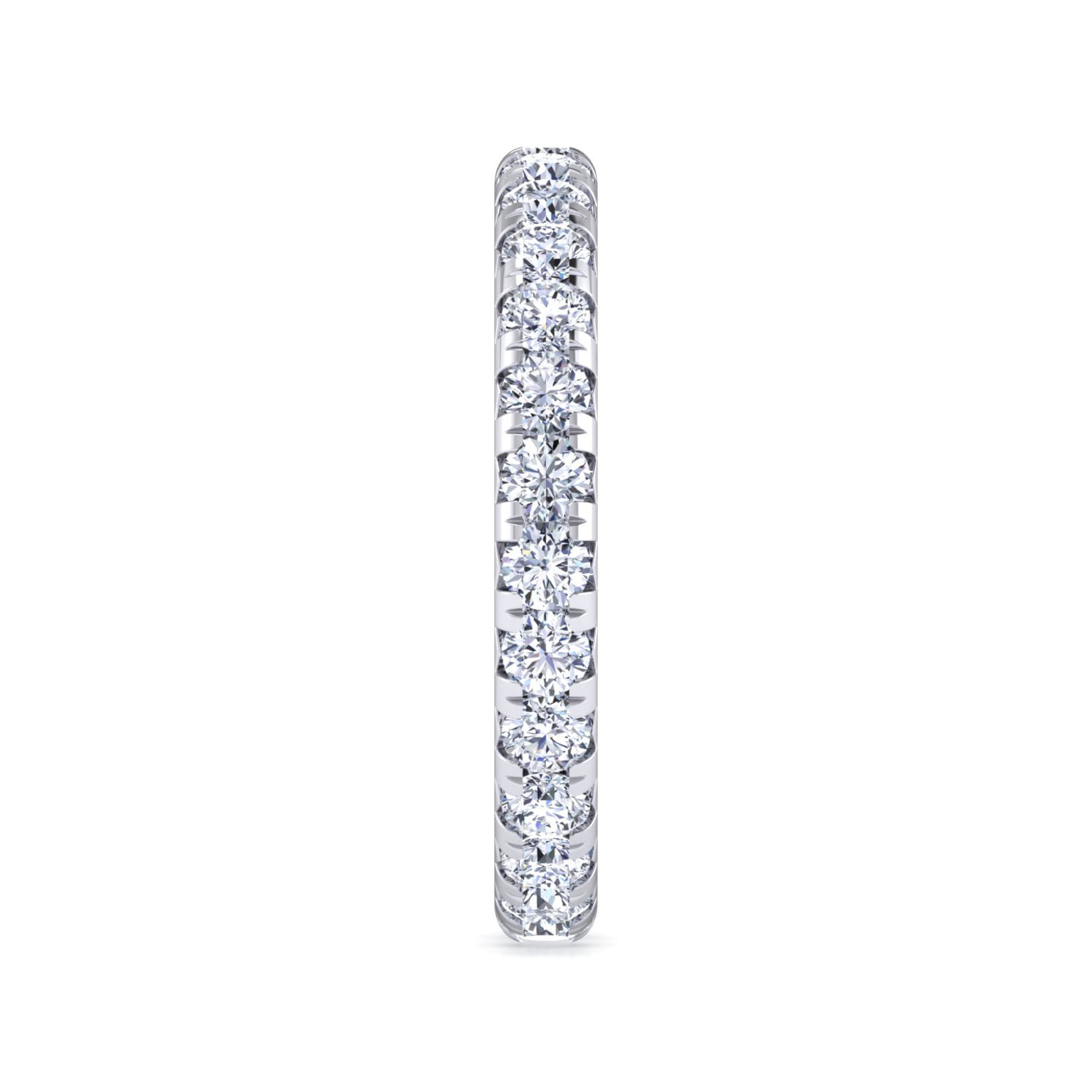 Eternity Band Wedding Ring in 14k White Gold with Round Natural Diamond at Gabriel & Co. - Shot 4