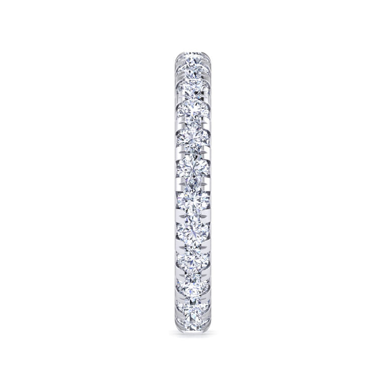 Eternity Band Wedding Ring in 14k White Gold with Round Natural Diamond at Gabriel & Co. - Shot 4