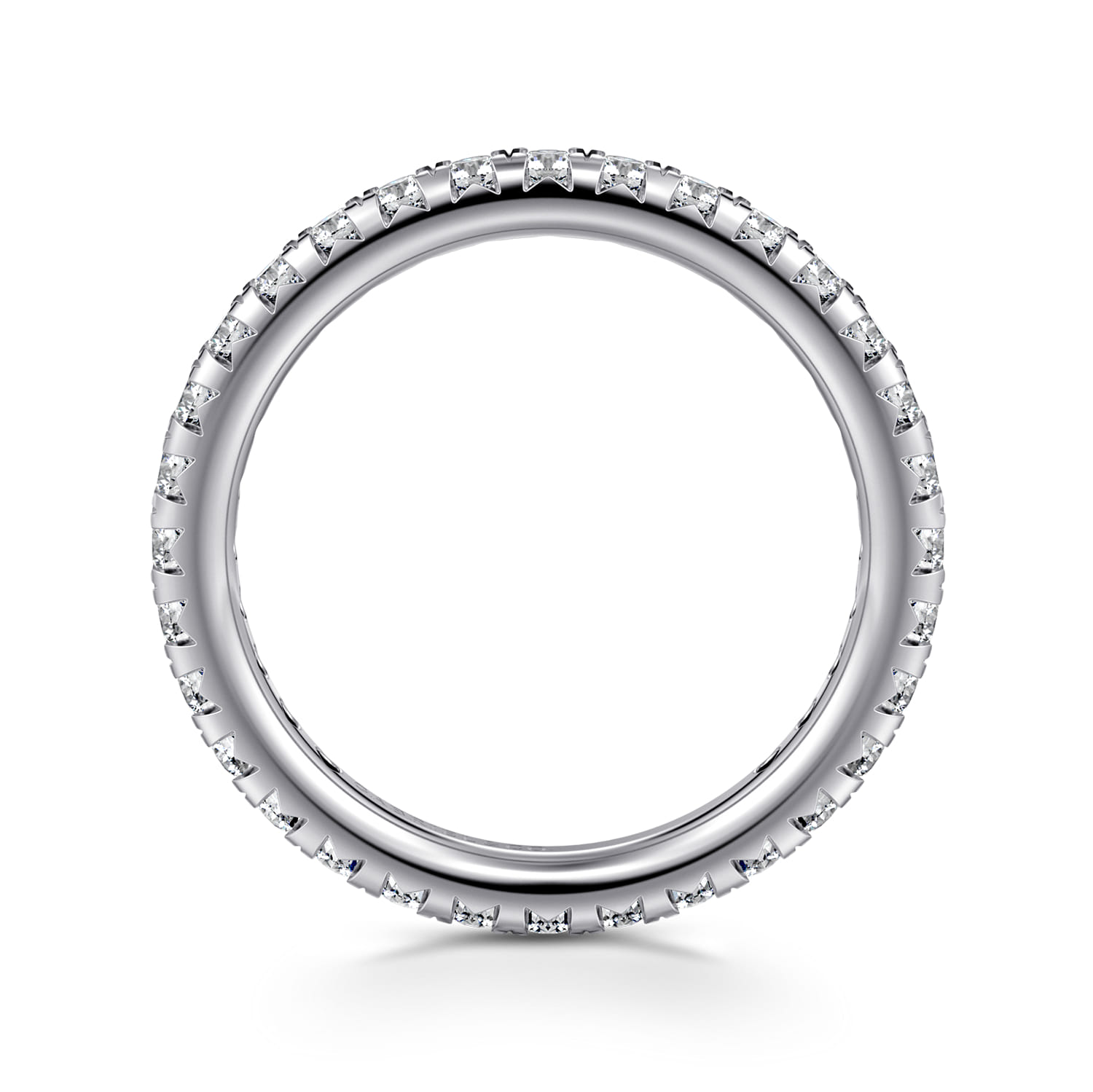 Eternity Band Wedding Ring in 14k White Gold with Round Natural Diamond at Gabriel & Co. - Shot 2