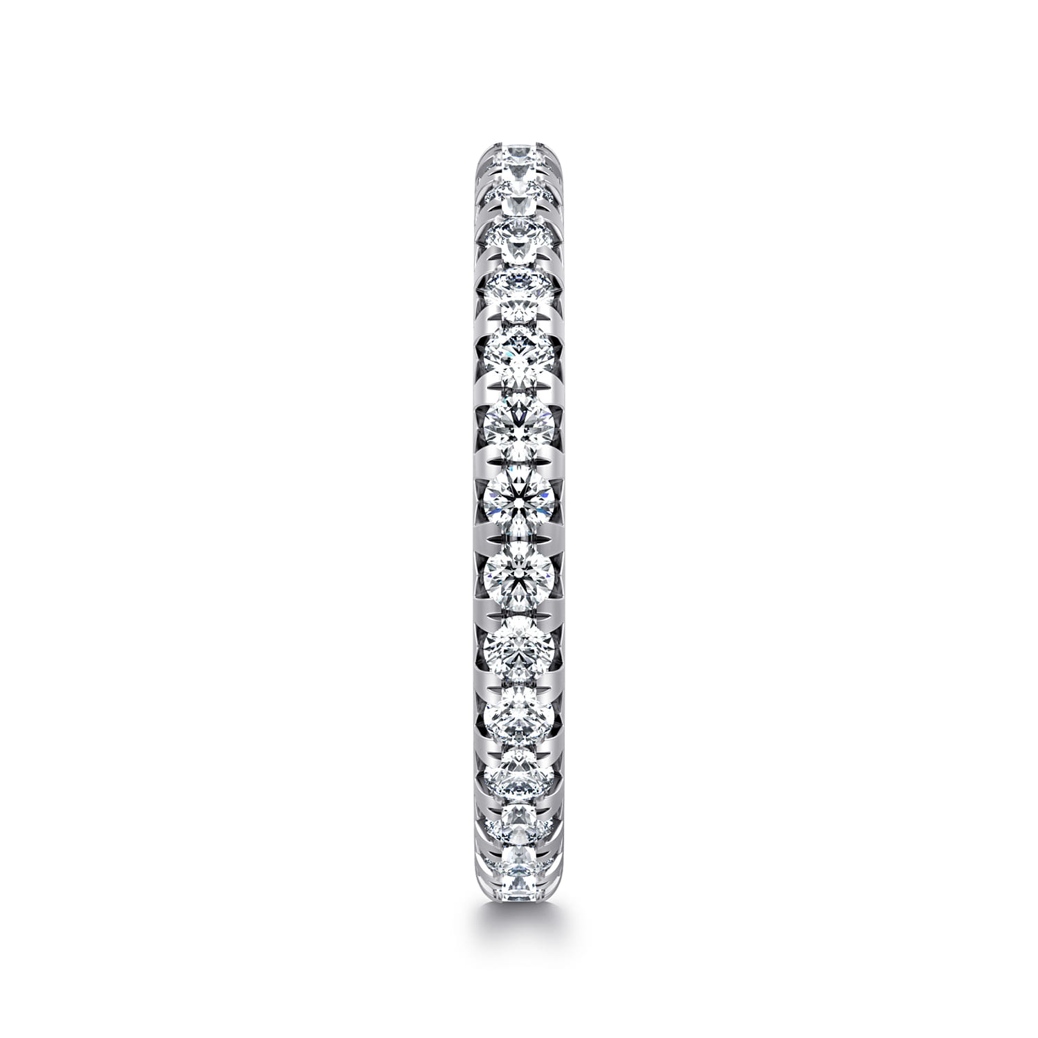 Eternity Band Wedding Ring in 14k White Gold with Round Natural Diamond at Gabriel & Co. - Shot 4