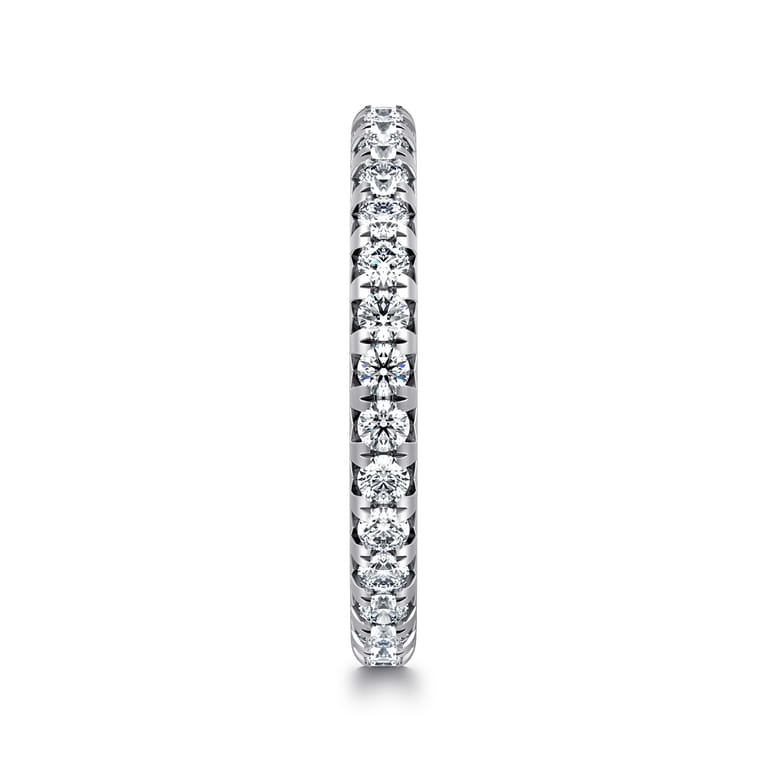 Eternity Band Wedding Ring in 14k White Gold with Round Natural Diamond at Gabriel & Co. - Shot 4