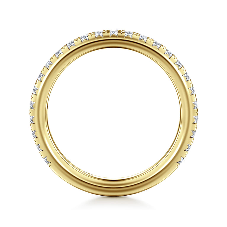 Straight Wedding Ring in 14k Yellow Gold with Round Natural Diamond at Gabriel & Co. - Shot 2