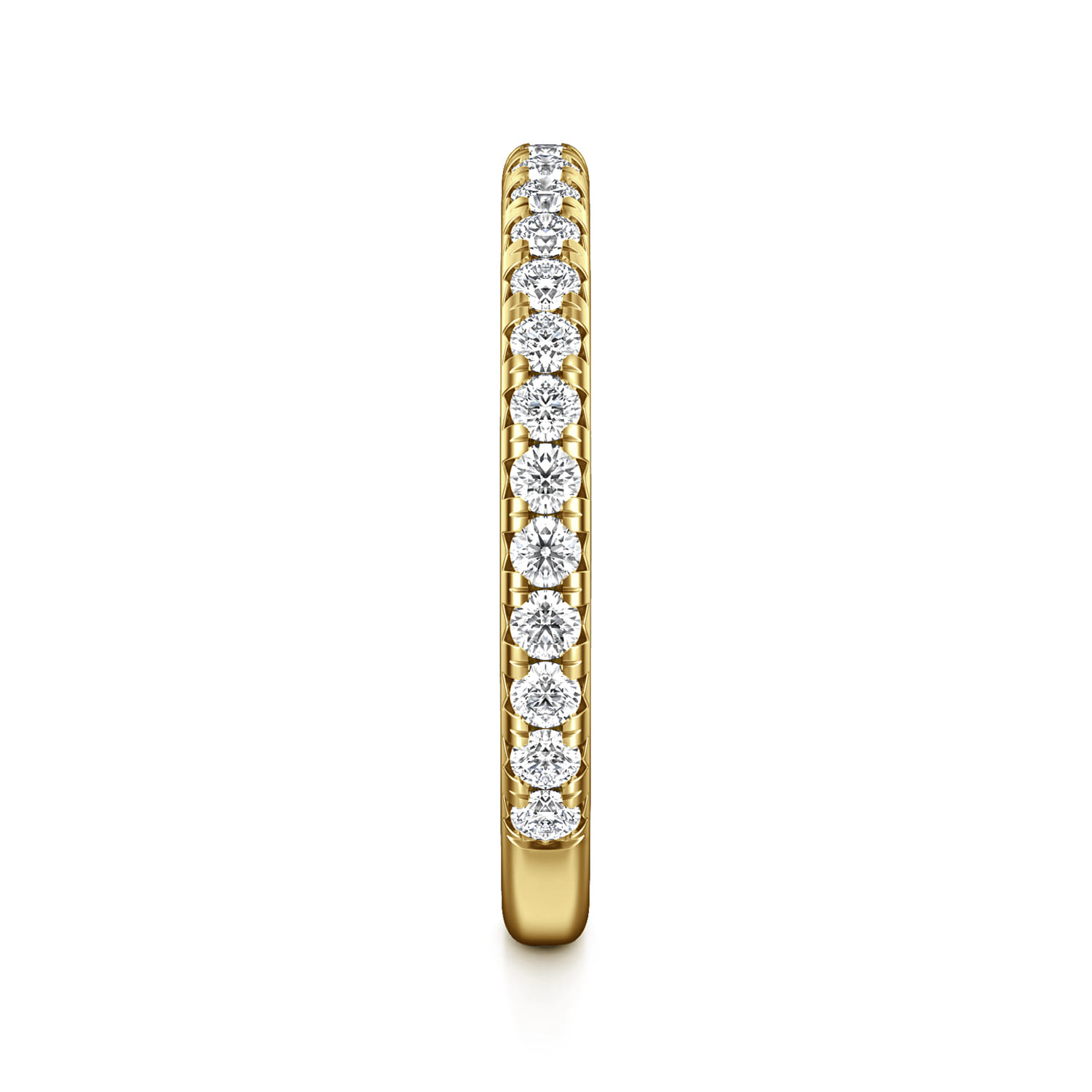 Straight Wedding Ring in 14k Yellow Gold with Round Natural Diamond at Gabriel & Co. - Shot 4
