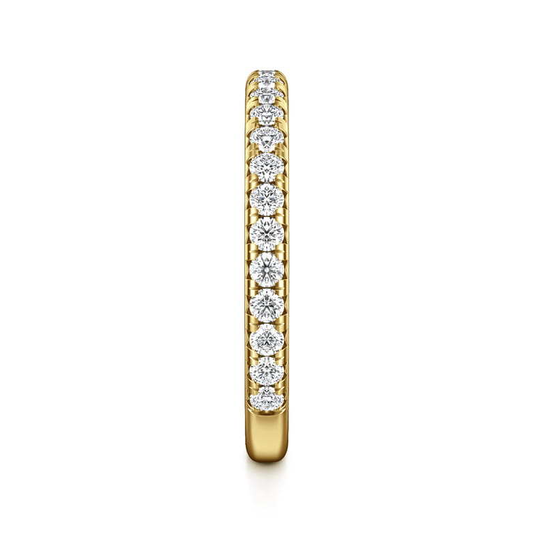Straight Wedding Ring in 14k Yellow Gold with Round Natural Diamond at Gabriel & Co. - Shot 4
