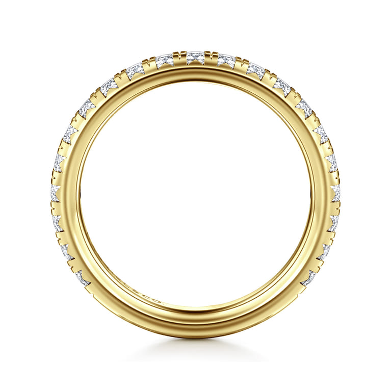 Straight Wedding Ring in 14k Yellow Gold with Round Natural Diamond at Gabriel & Co. - Shot 2