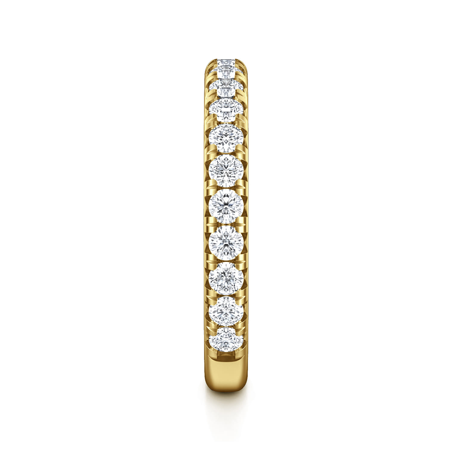 Straight Wedding Ring in 14k Yellow Gold with Round Natural Diamond at Gabriel & Co. - Shot 4