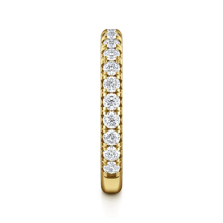 Straight Wedding Ring in 14k Yellow Gold with Round Natural Diamond at Gabriel & Co. - Shot 4