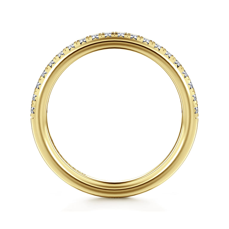 Straight Wedding Ring in 14k Yellow Gold with Round Natural Diamond at Gabriel & Co. - Shot 2