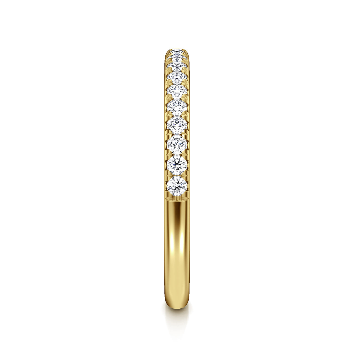 Straight Wedding Ring in 14k Yellow Gold with Round Natural Diamond at Gabriel & Co. - Shot 4