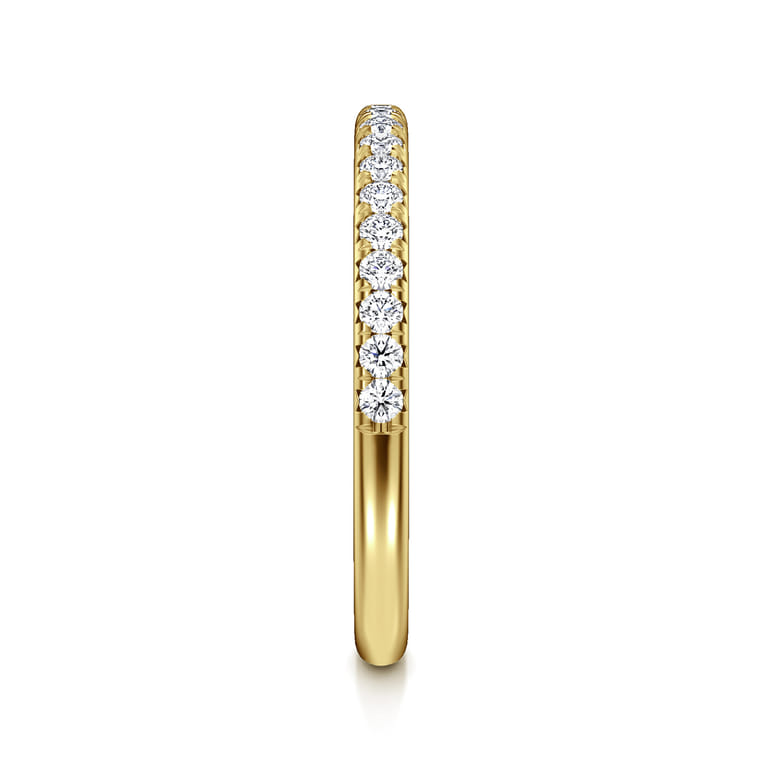 Straight Wedding Ring in 14k Yellow Gold with Round Natural Diamond at Gabriel & Co. - Shot 4