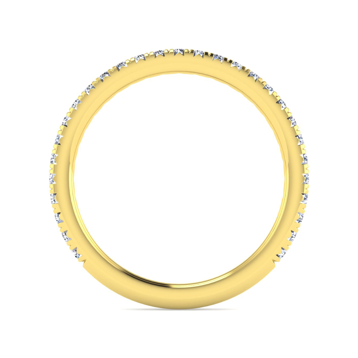 Straight Wedding Ring in 14k Yellow Gold with Round Natural Diamond at Gabriel & Co. - Shot 2