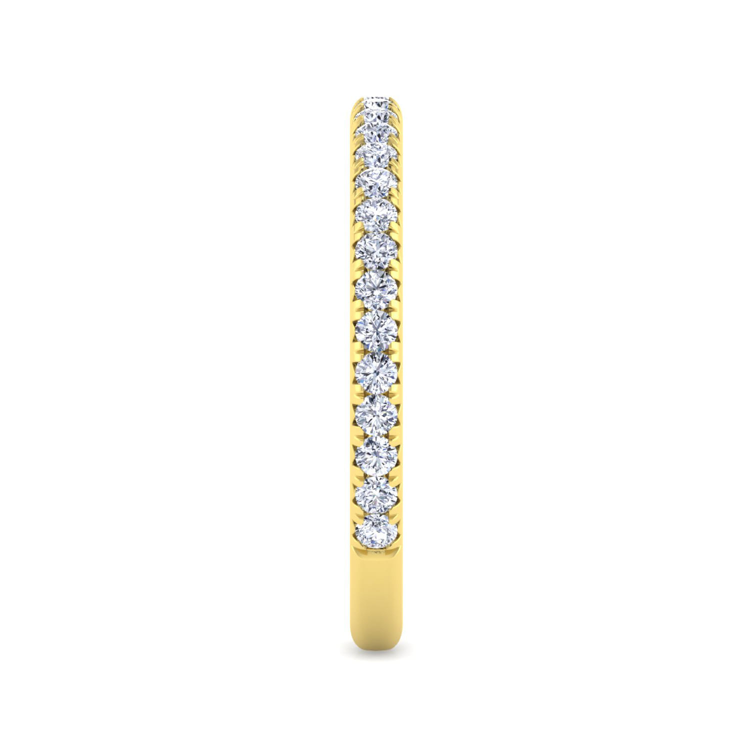 Straight Wedding Ring in 14k Yellow Gold with Round Natural Diamond at Gabriel & Co. - Shot 4