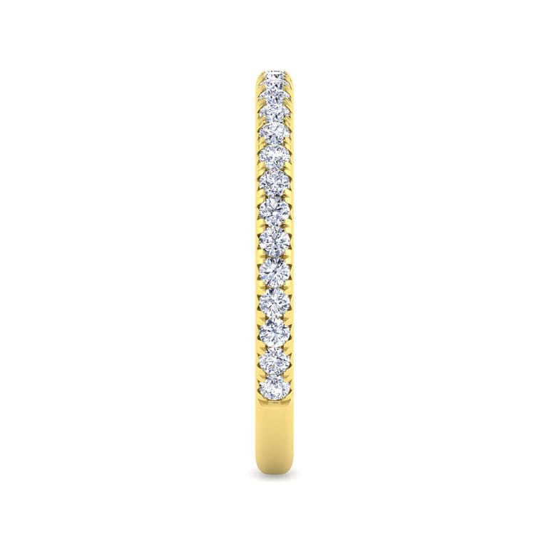 Straight Wedding Ring in 14k Yellow Gold with Round Natural Diamond at Gabriel & Co. - Shot 4
