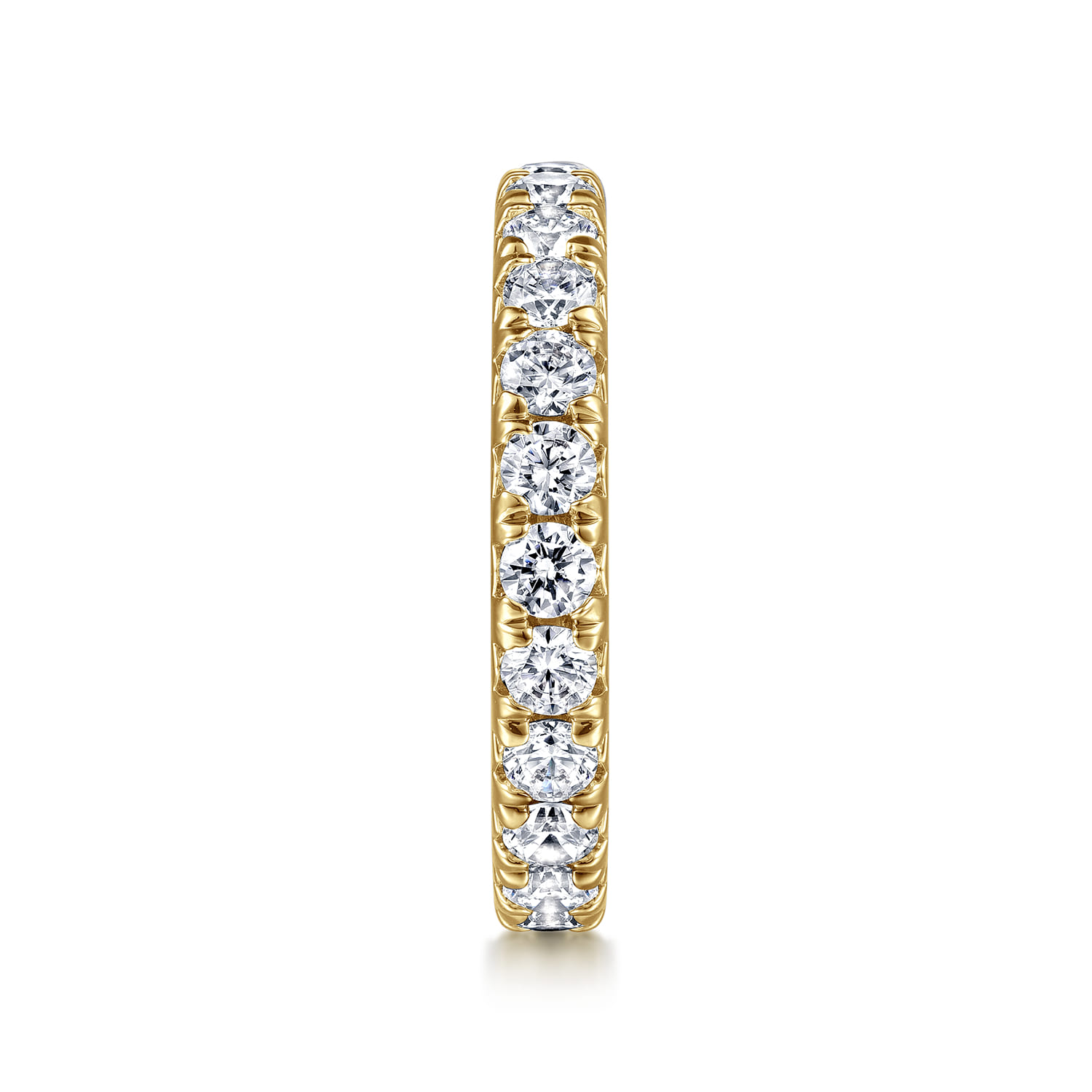 Eternity Band Wedding Ring in 14k Yellow Gold with Round Natural Diamond at Gabriel & Co. - Shot 4
