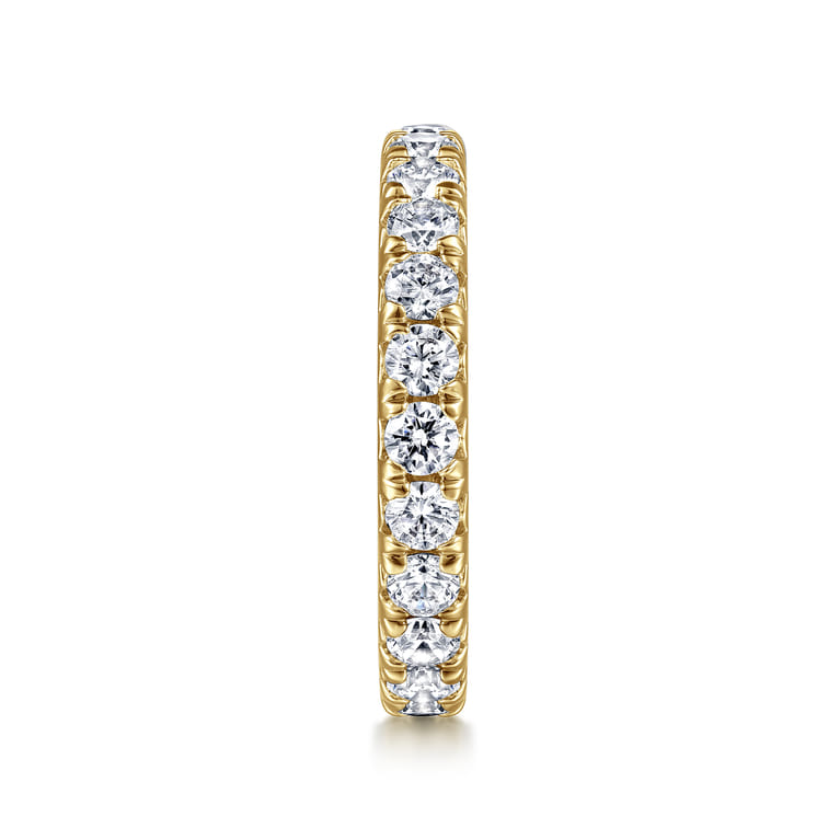 Eternity Band Wedding Ring in 14k Yellow Gold with Round Natural Diamond at Gabriel & Co. - Shot 4