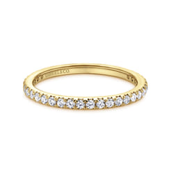 Brasilia - 14K Yellow Gold Micro Pave Set Diamond Eternity Band