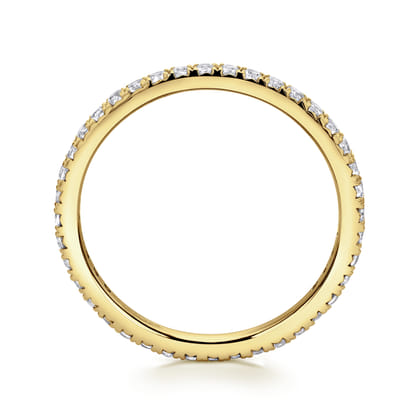 Brasilia - 14K Yellow Gold Micro Pave Set Diamond Eternity Band
