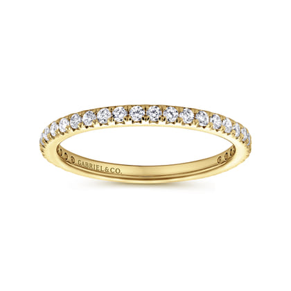 Brasilia - 14K Yellow Gold Micro Pave Set Diamond Eternity Band