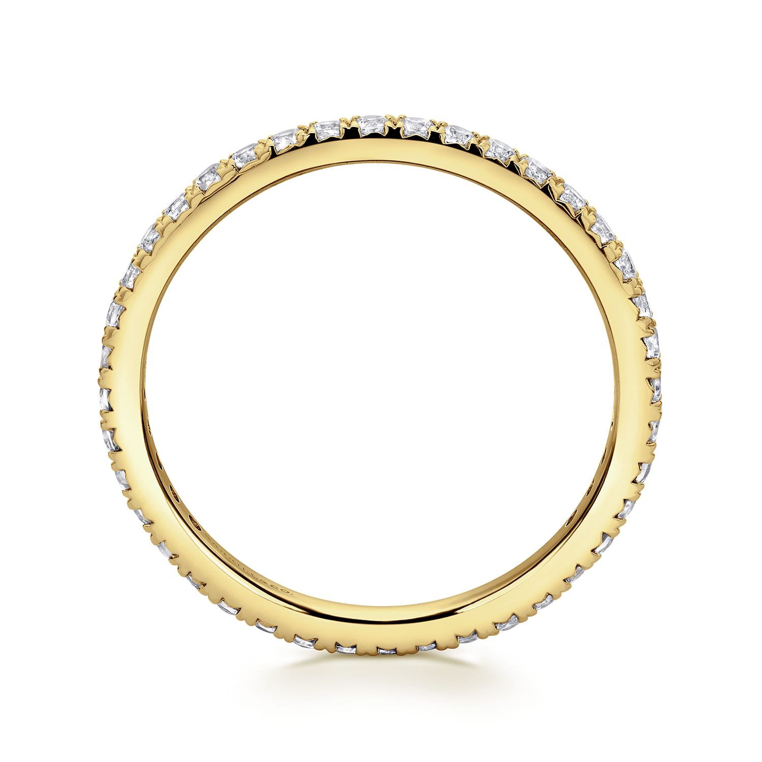 Eternity Band Wedding Ring in 14k Yellow Gold with Round Natural Diamond at Gabriel & Co. - Shot 2