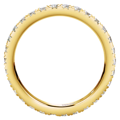 Brasilia - 14K Yellow Gold Micro Pave Set Diamond Eternity Band