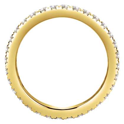Brasilia - 14K Yellow Gold Micro Pave Set Diamond Eternity Band