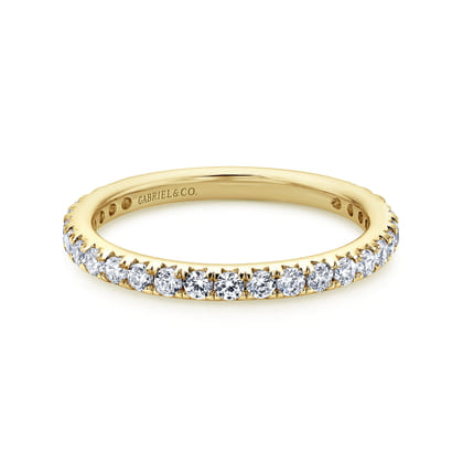 Brasilia - 14K Yellow Gold Micro Pave Set Diamond Eternity Band