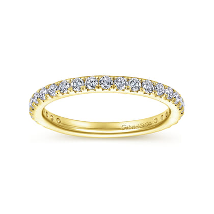 Brasilia - 14K Yellow Gold Micro Pave Set Diamond Eternity Band