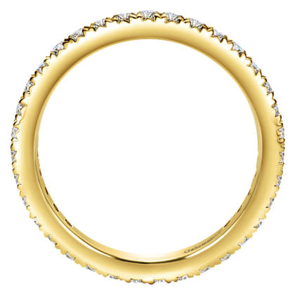 Brasilia - 14K Yellow Gold Micro Pave Set Diamond Eternity Band