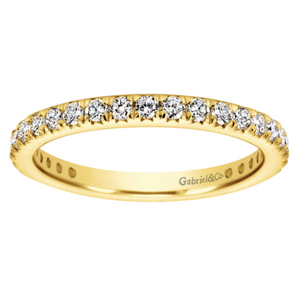 Brasilia - 14K Yellow Gold Micro Pave Set Diamond Eternity Band