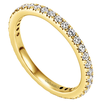 Brasilia - 14K Yellow Gold Micro Pave Set Diamond Eternity Band