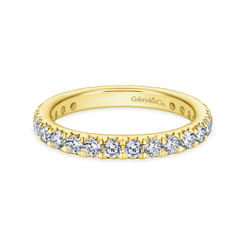 Brasilia - 14K Yellow Gold Micro Pave Set Diamond Eternity Band