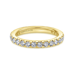 Brasilia - 14K Yellow Gold Micro Pave Set Diamond Eternity Band