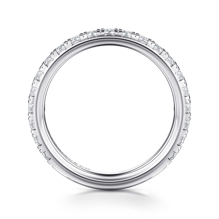 Straight Wedding Ring in 14k White Gold with Round Natural Diamond at Gabriel & Co. - Shot 2