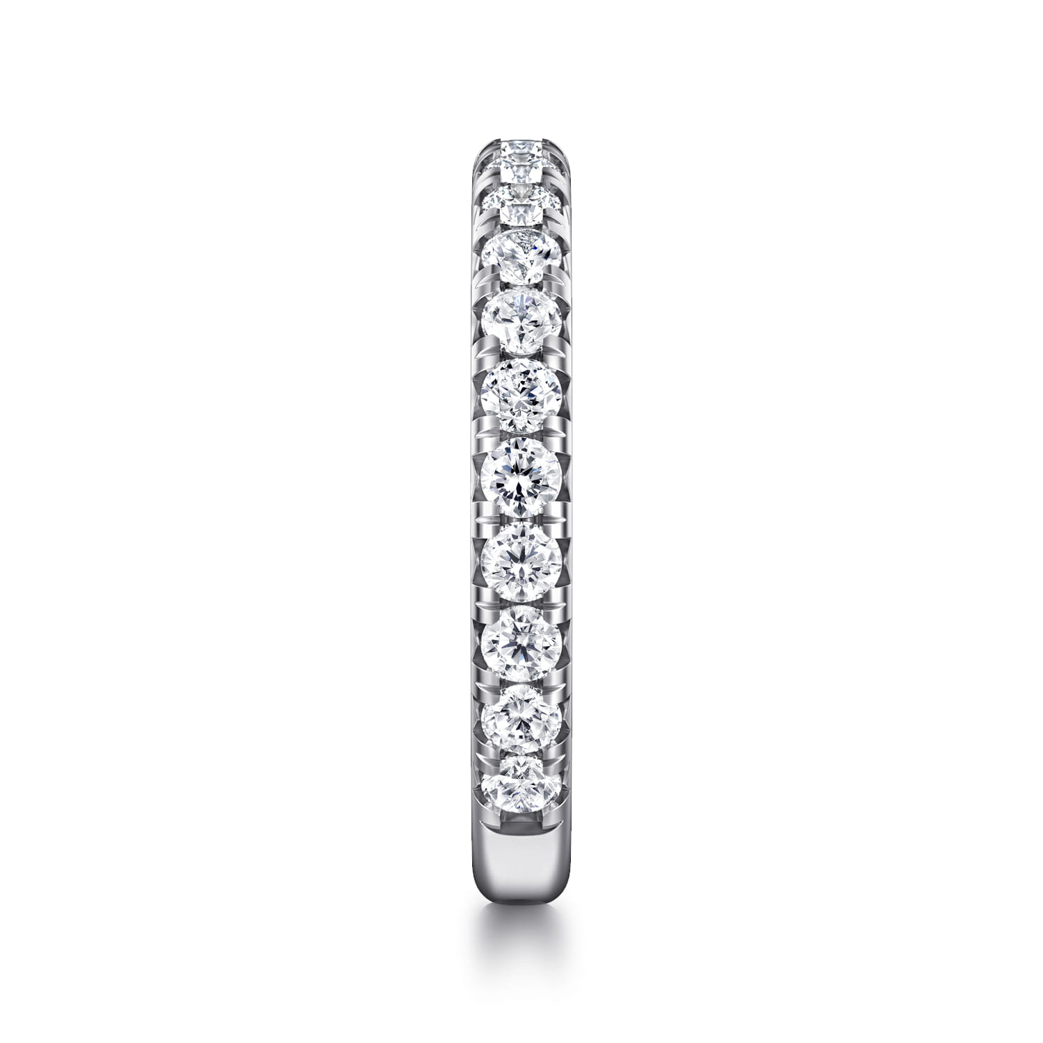 Straight Wedding Ring in 14k White Gold with Round Natural Diamond at Gabriel & Co. - Shot 4