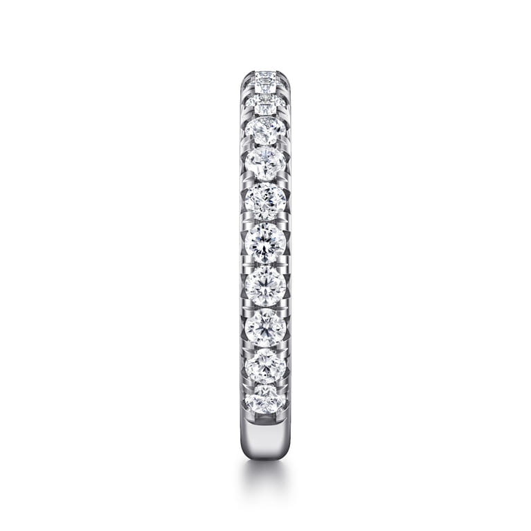 Straight Wedding Ring in 14k White Gold with Round Natural Diamond at Gabriel & Co. - Shot 4