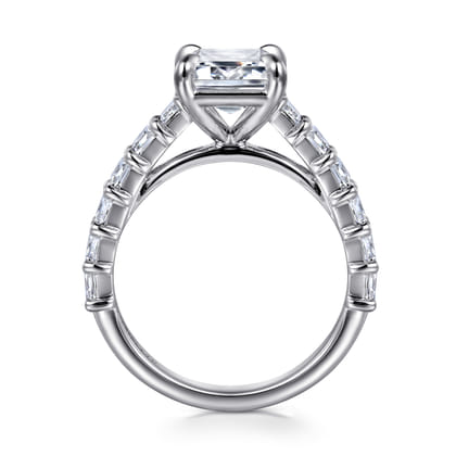 Brava - 14K White Gold Emerald Cut Diamond Engagement Ring