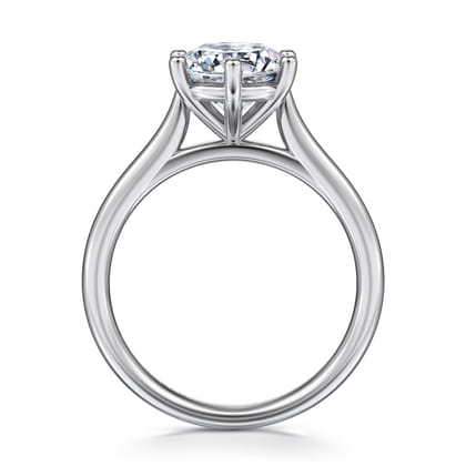 Brave - 14K White Gold 6 Prong Round Solitaire Diamond Engagement Ring