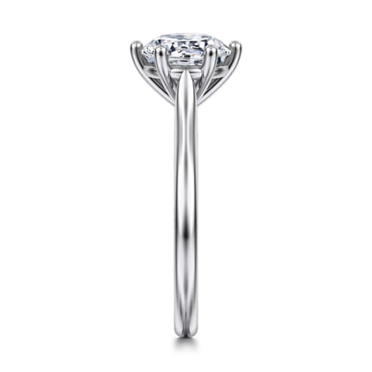 Brave - 14K White Gold 6 Prong Round Solitaire Diamond Engagement Ring