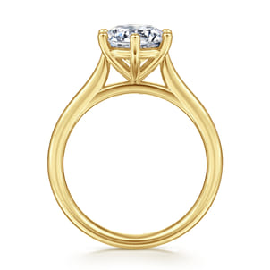 Brave - 14K Yellow Gold 6 Prong Round Solitaire Diamond Engagement Ring