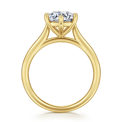 Brave - 14K Yellow Gold 6 Prong Round Solitaire Diamond Engagement Ring