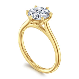 Brave - 14K Yellow Gold 6 Prong Round Solitaire Diamond Engagement Ring