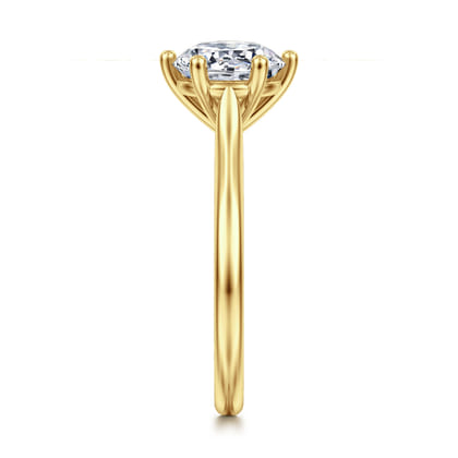 Brave - 14K Yellow Gold 6 Prong Round Solitaire Diamond Engagement Ring