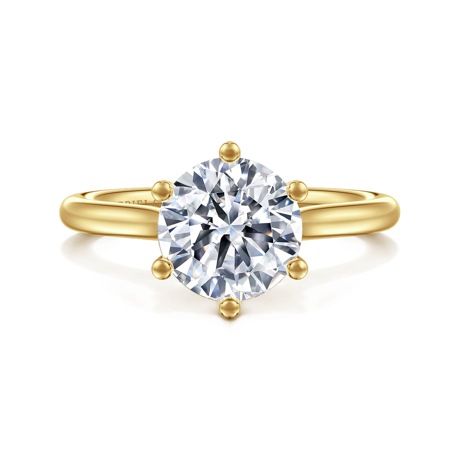 Brave - 14K Yellow Gold Round Solitaire Diamond Engagement Ring