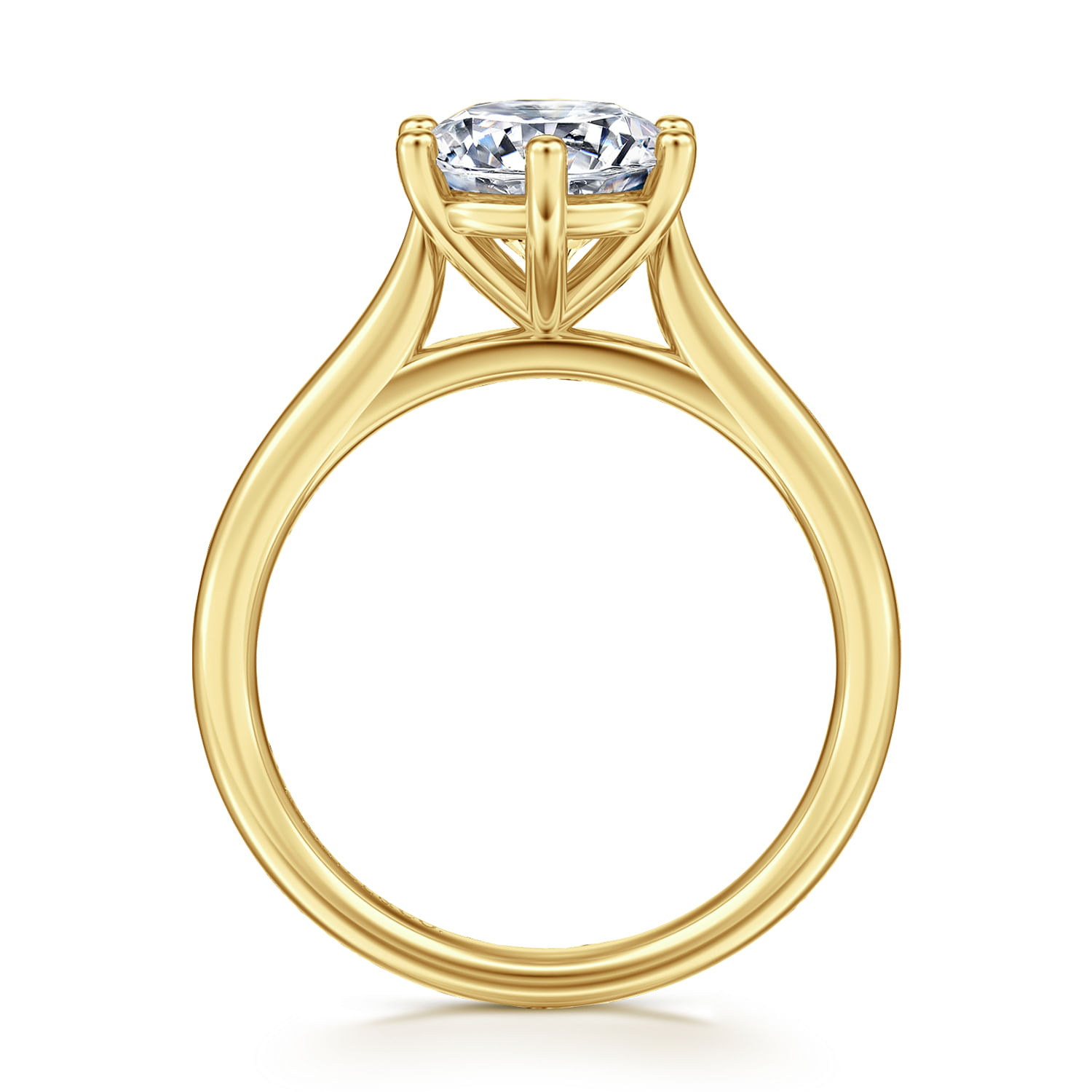 Brave - 14K Yellow Gold Round Solitaire Diamond Engagement Ring