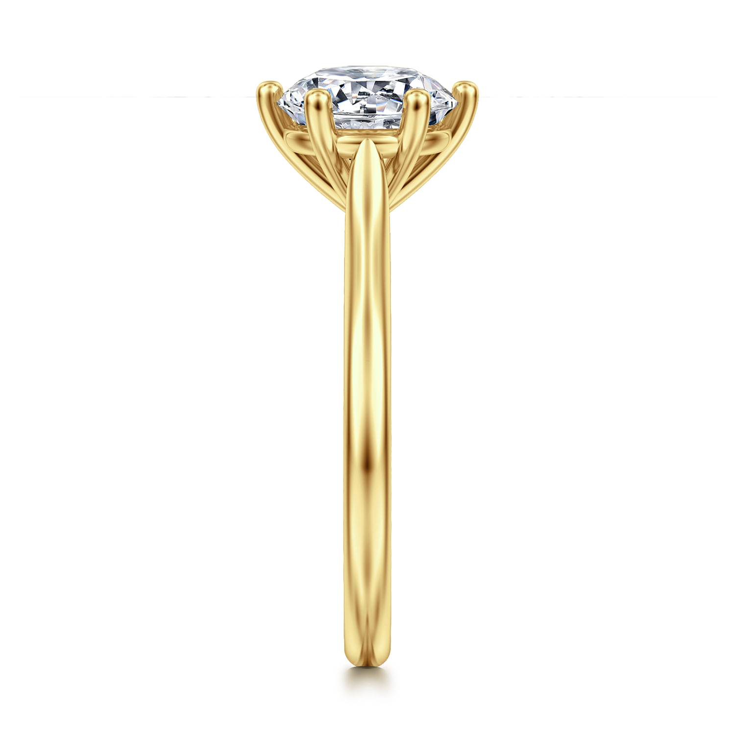 Brave - 14K Yellow Gold Round Solitaire Diamond Engagement Ring
