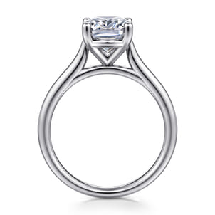 Bravo - 14K White Gold Elongated Cushion Solitaire Diamond Engagement Ring
