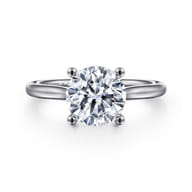 Bravo - 14K White Gold Round Solitaire Diamond Engagement Ring